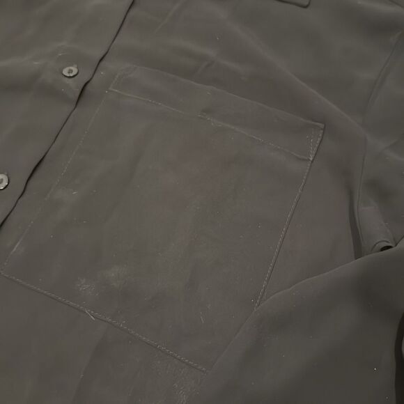 Abercrombie + Fitch Black Sheer Button Up Top - Picture 4 of 5